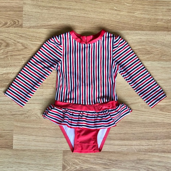 Cat & Jack Swim Euc Cat Jack Baby Girl One Piece Long Sleeve